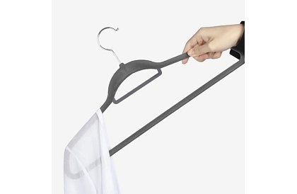 Sametové ramienka na odevy – dvojité - sada 20 ks