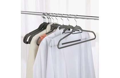 Sametové ramienka na odevy – dvojité - sada 20 ks