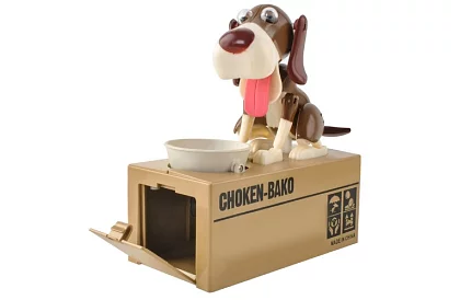 Pokladnička na mince – Hladný pes - hnedý