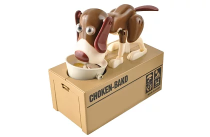 Pokladnička na mince – Hladný pes - hnedý