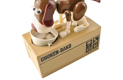 Pokladnička na mince – Hladný pes - hnedý