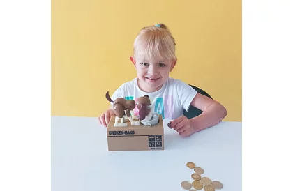 Pokladnička na mince – Hladný pes - hnedý