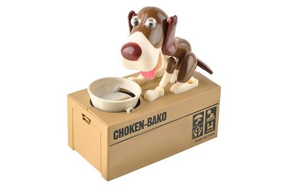 Pokladnička na mince – Hladný pes - hnedý