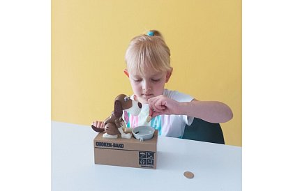 Pokladnička na mince – Hladný pes - hnedý