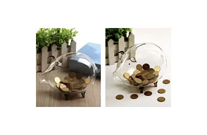 Pokladnička – sklenené prasiatko