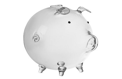 Pokladnička – sklenené prasiatko