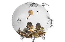 Pokladnička – sklenené prasiatko