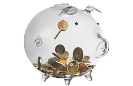 Pokladnička – sklenené prasiatko