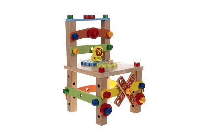 Drevená zmyslová stolička pre deti