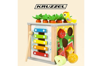 Drevená zmyslová a vzdelávacia kocka