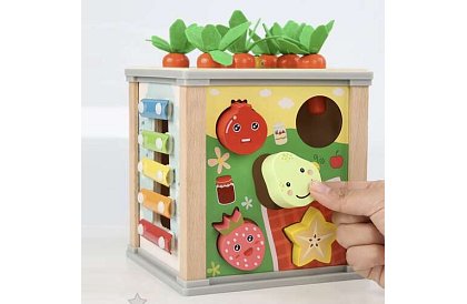 Drevená zmyslová a vzdelávacia kocka