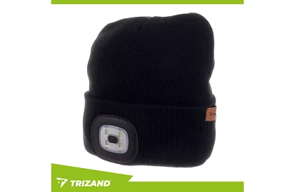 Dvouvrstvová zimná čiapka s LED svietidlom - čierna