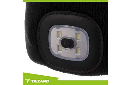 Dvouvrstvová zimná čiapka s LED svietidlom - čierna