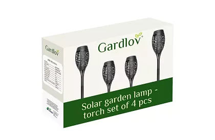 Záhradné lampy – Solárne pochodne s efektom plápolajúceho ohňa - 4 kusy