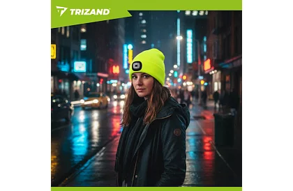 Dvouvrstvová zimná čiapka s LED svietidlom – žltá