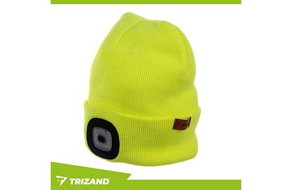 Dvouvrstvová zimná čiapka s LED svietidlom – žltá