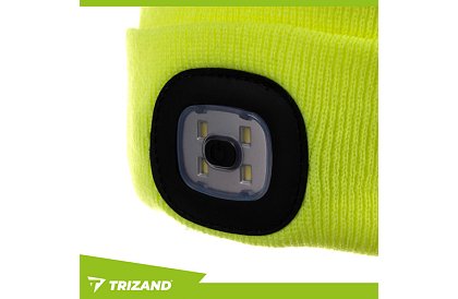 Dvouvrstvová zimná čiapka s LED svietidlom – žltá