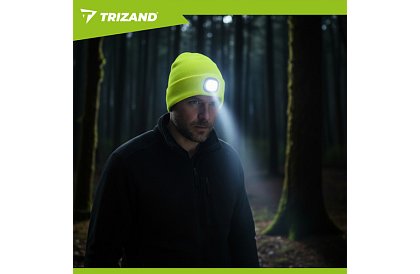 Dvouvrstvová zimná čiapka s LED svietidlom – žltá