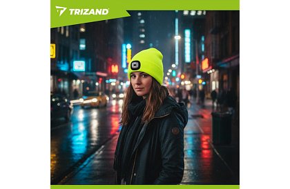 Dvouvrstvová zimná čiapka s LED svietidlom – žltá