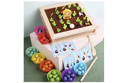 Drevená hra 2v1 – farma