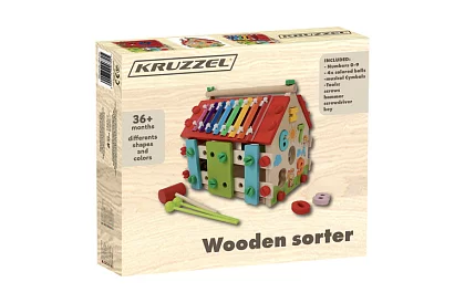 Drevený vzdelávací zmyslový domček