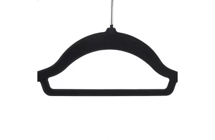 Sametové ramínka na oděvy - 20 ks - čierne