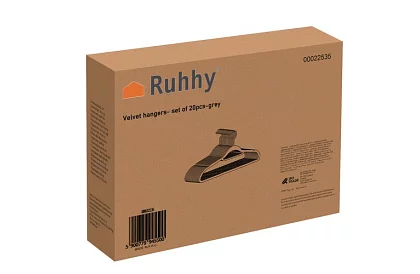 Sametové ramínka na oděvy - 20 ks - čierne