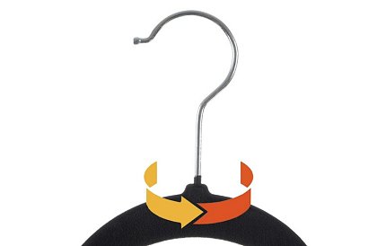 Sametové ramínka na oděvy - 20 ks - čierne