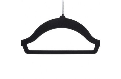 Sametové ramínka na oděvy - 20 ks - čierne