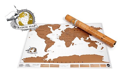 Unikátna a stolová stieračka mapa - Travel Map the World