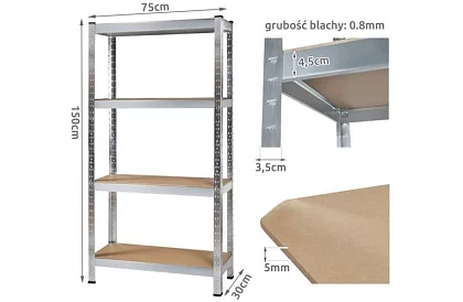 Skladová polica - regál 150x75x30
