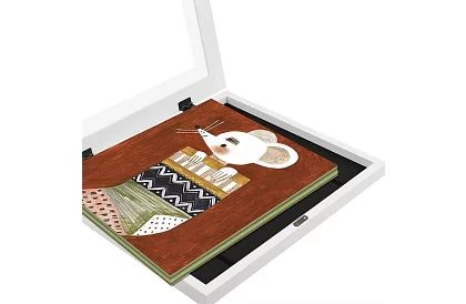 Umělecký otvárací rám na fotky – výkresy A4 - biely