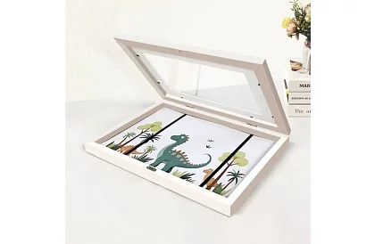 Umělecký otvárací rám na fotky – výkresy A4 - biely