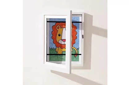 Umělecký otvárací rám na fotky – výkresy A4 - biely