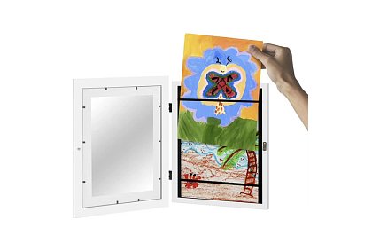 Umělecký otvárací rám na fotky – výkresy A4 - biely