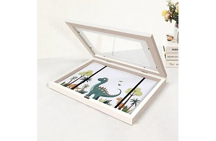 Umělecký otvárací rám na fotky – výkresy A4 - biely