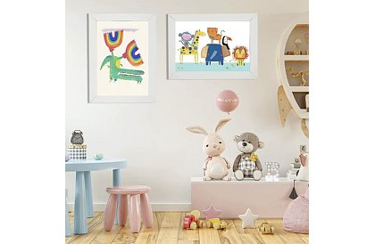 Umělecký otvárací rám na fotky – výkresy A4 - biely