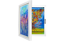 Umělecký otvárací rám na fotky – výkresy A4 - biely