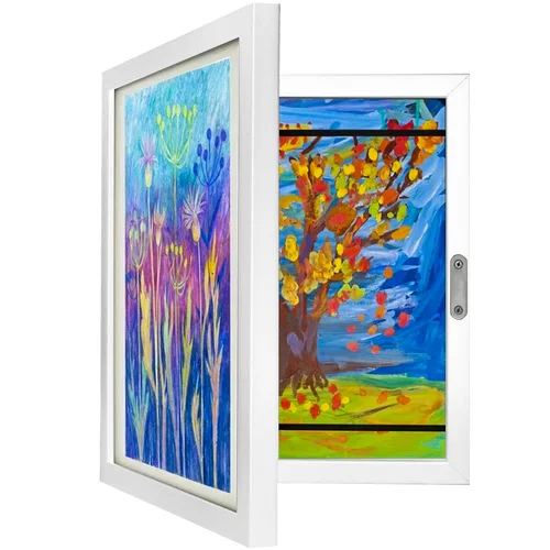 Umělecký otvárací rám na fotky – výkresy A4 - biely