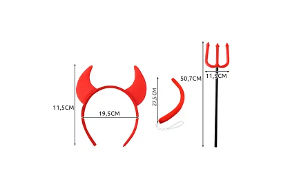 Kostým - doplnky diabla – sada 4 dielov
