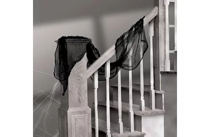 Veľká umelá pavučina na Halloween – 198x76 cm - čierna