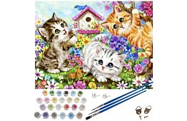 Malovanie podľa čísel - mačky - 40x50 cm