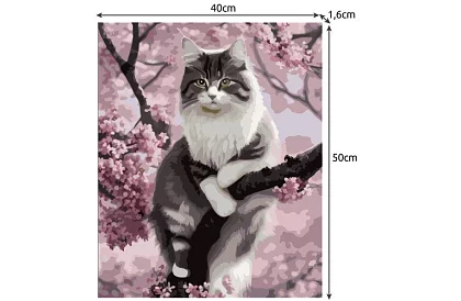 Malovanie podľa čísel - mačka - 40x50 cm