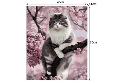 Malovanie podľa čísel - mačka - 40x50 cm