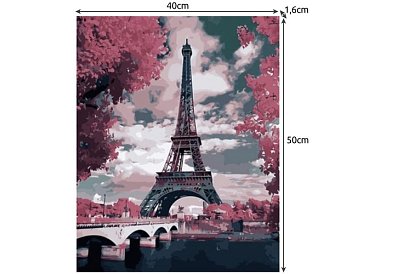 Malovanie podľa čísel - Eiffelova veža - 40x50 cm