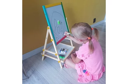Obojstranná drevená tabuľa pre deti