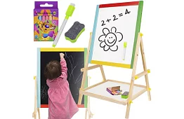 Obojstranná drevená tabuľa pre deti