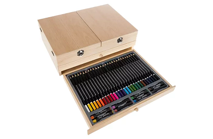 Malířska súprava v drevenej kufríku – 83 prvkov