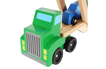 Drevený kamión na prevoz áut s autíčkami