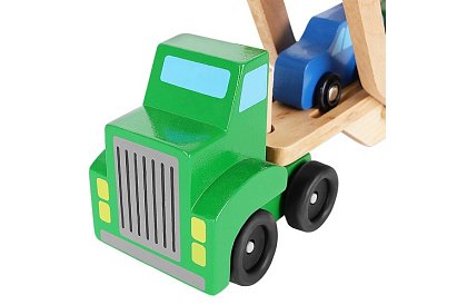 Drevený kamión na prevoz áut s autíčkami